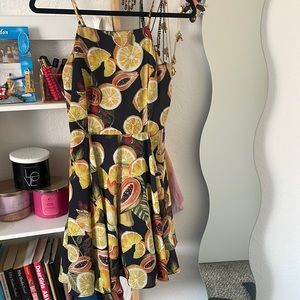 Citrusy fruit inspired print dress